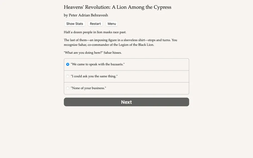 Скриншот 1 к игре Heavens' Revolution: A Lion Among the Cypress