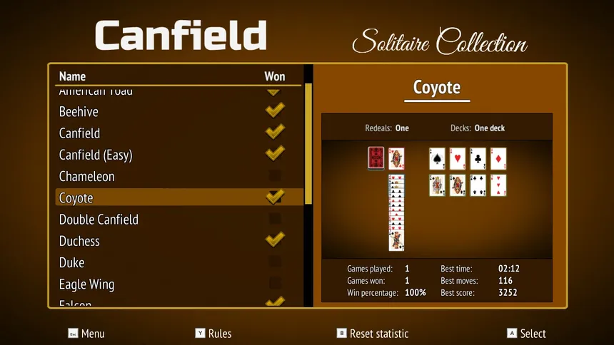 Скриншот 1 к игре Canfield Solitaire Collection