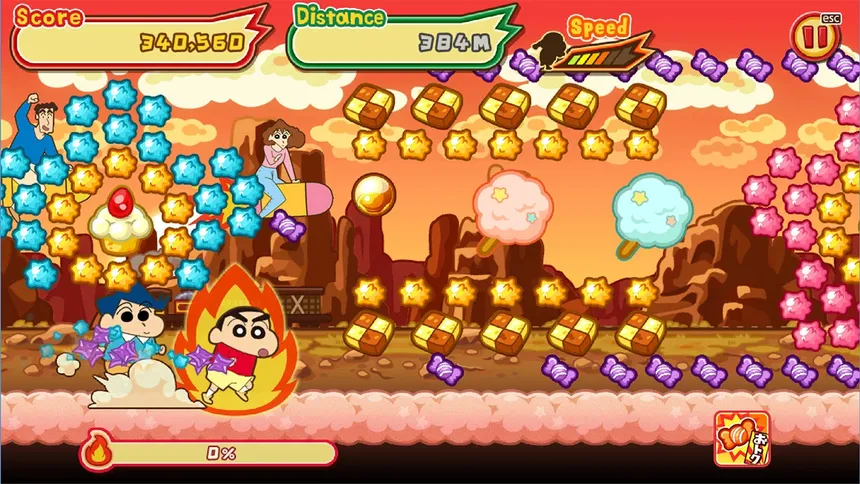 Скриншот 7 к игре クレヨンしんちゃん 嵐を呼ぶ 炎のカスカベランナー!!