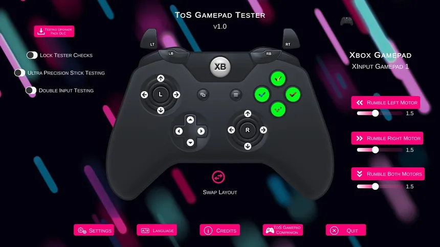 Скриншот 1 к игре ToS Gamepad Tester