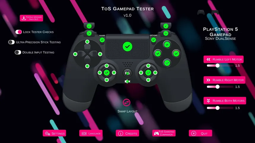Скриншот 2 к игре ToS Gamepad Tester