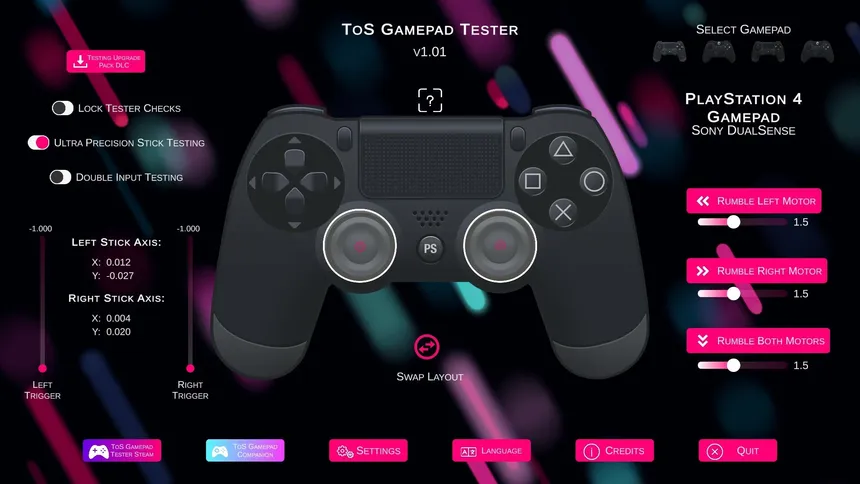 Скриншот 3 к игре ToS Gamepad Tester