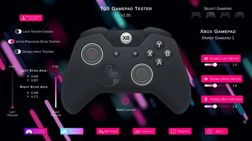 Скриншот 4 к игре ToS Gamepad Tester