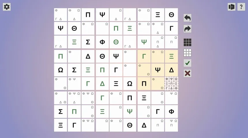 Скриншот 1 к игре Symbol Sudoku
