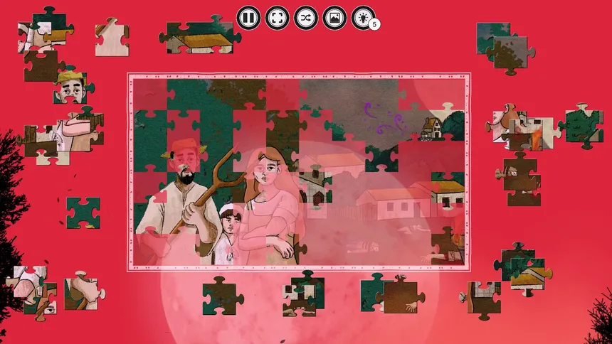 Скриншот 1 к игре The Villager and the Werewolf - A jigsaw puzzle tale