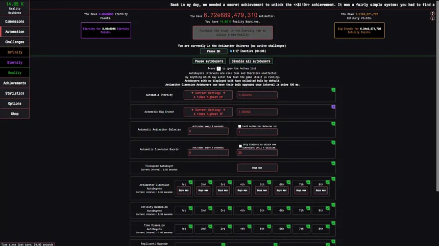 Скриншот 4 к игре Antimatter Dimensions
