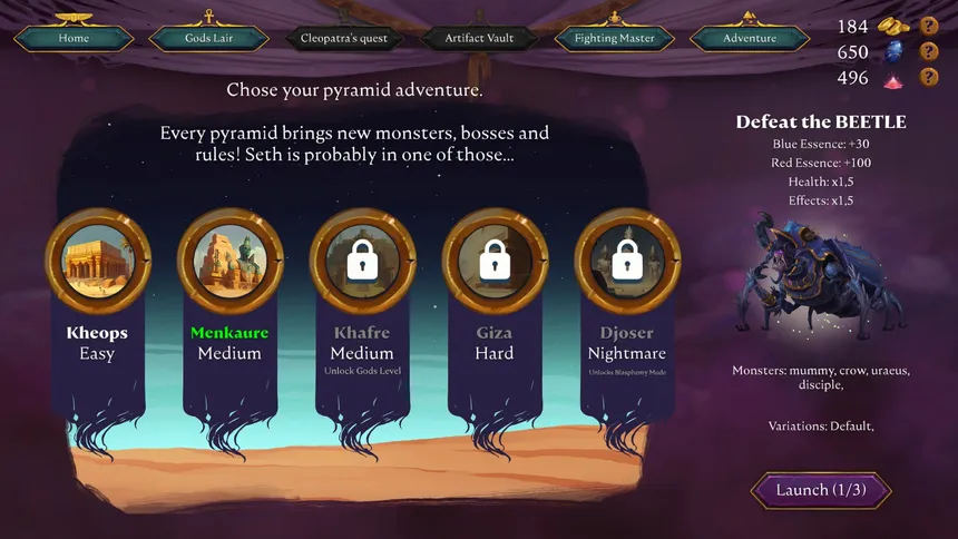Скриншот 1 к игре Creeping Deck: Pharaoh's Curse