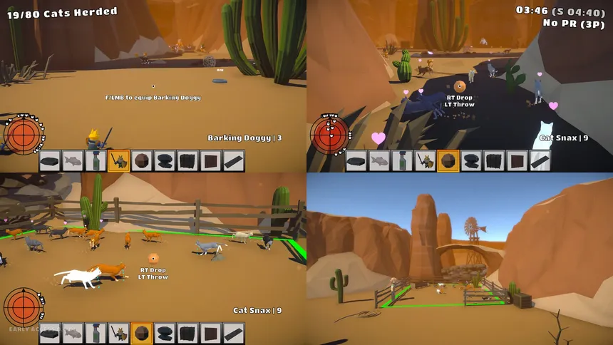Скриншот 1 к игре Cat Herders: Couch Coop Cat Corralling!