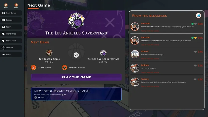 Скриншот 2 к игре Astonishing Basketball Manager