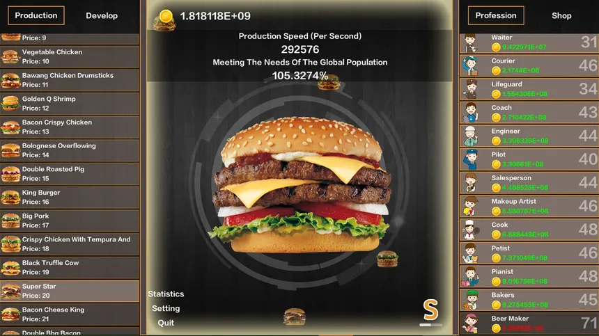 Скриншот 2 к игре Idle Hamburgers Save the World