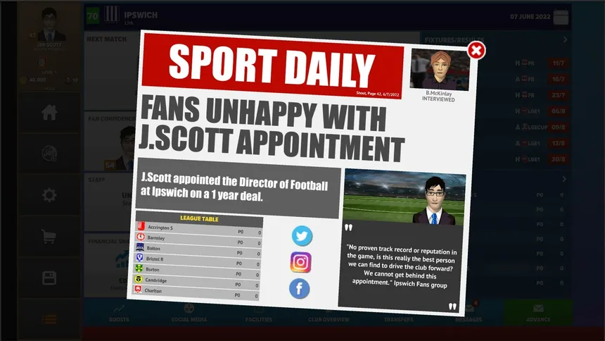 Скриншот 1 к игре Football Club Management 2023
