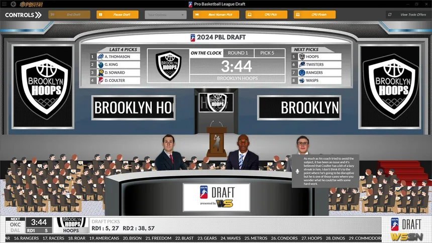 Скриншот 3 к игре Draft Day Sports: Pro Basketball 2023