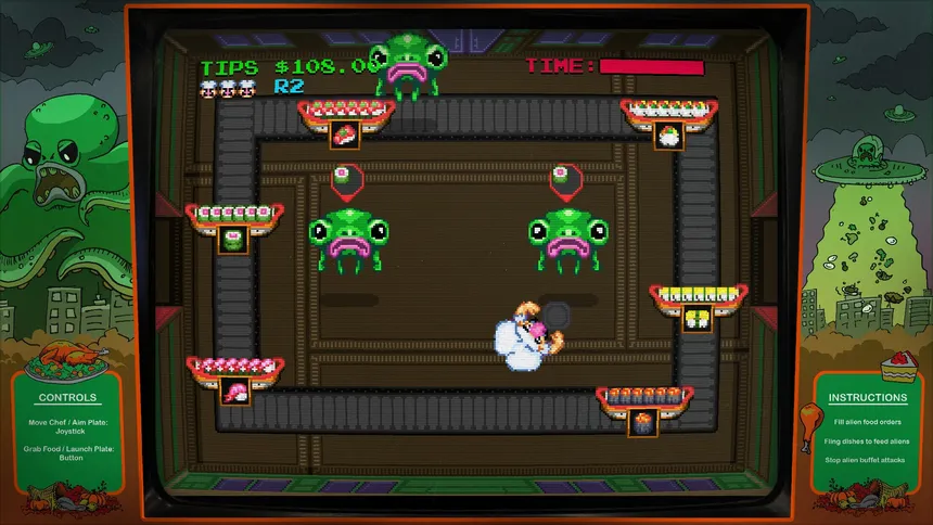 Скриншот 5 к игре Digital Eclipse Arcade: Invasion of the Buffet Snatchers