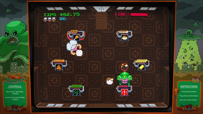 Скриншот 6 к игре Digital Eclipse Arcade: Invasion of the Buffet Snatchers