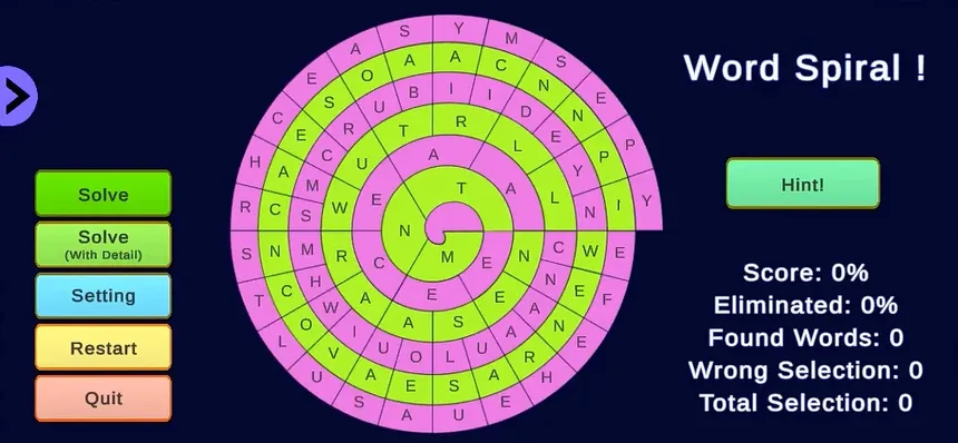 Скриншот 1 к игре WordSpiral