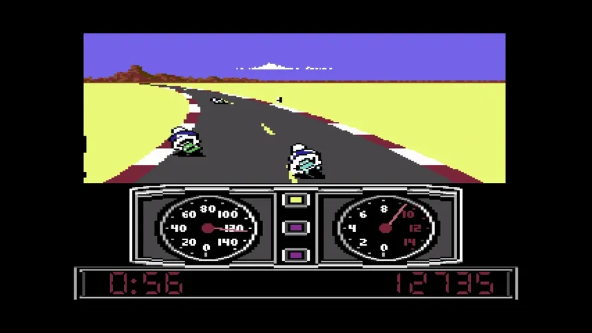 Скриншот 1 к игре Super Cycle (C64/CPC/Spectrum)