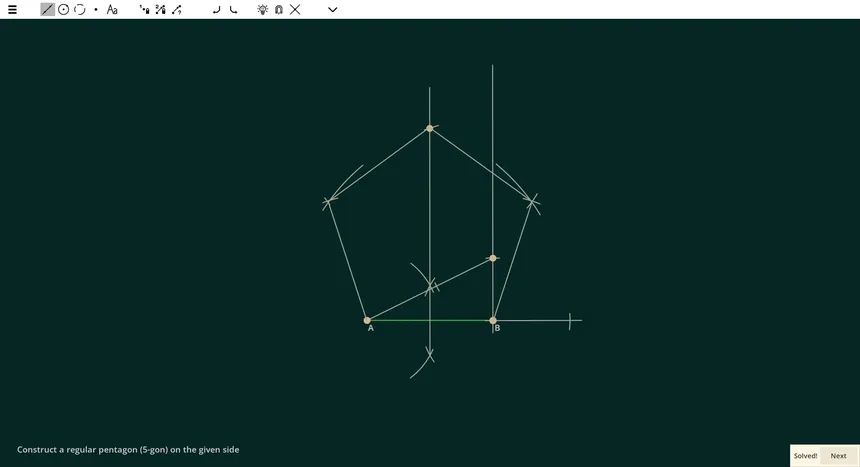 Скриншот 1 к игре Ecocoru : Euclidean Constructions -- Compass & Ruler