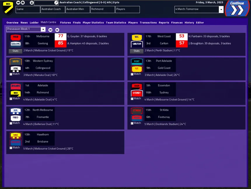 Скриншот 4 к игре Australian Football Coach 2023-24