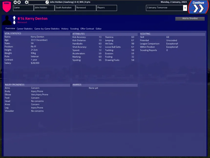 Скриншот 8 к игре Australian Football Coach 2023-24