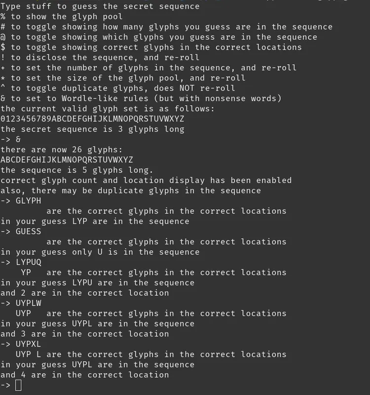 Скриншот 4 к игре Glyph Guesser