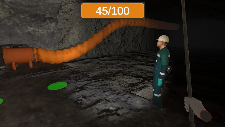 Скриншот 2 к игре Underground roof fall hazard assessment VR Training