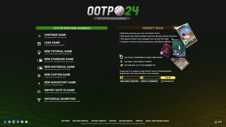 Скриншот 1 к игре Out of the Park Baseball 24
