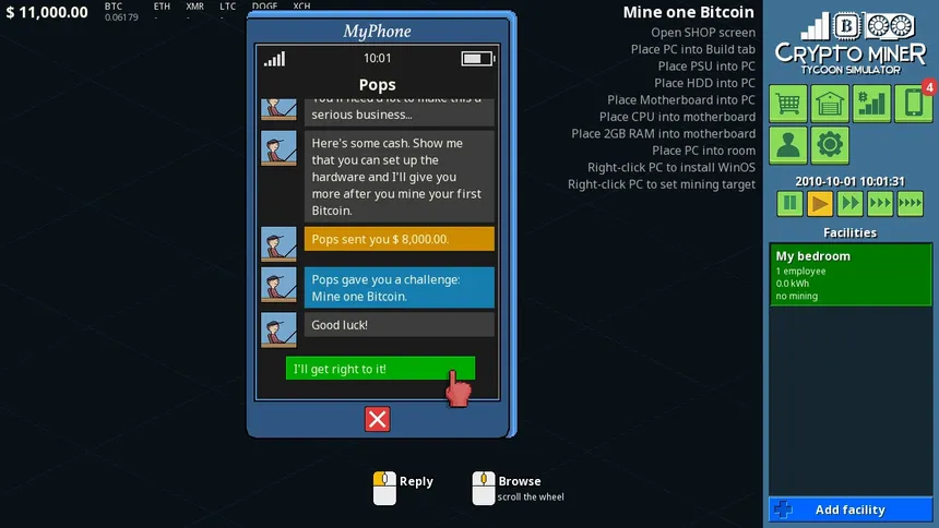 Скриншот 6 к игре Crypto Miner Tycoon Simulator Starter Edition