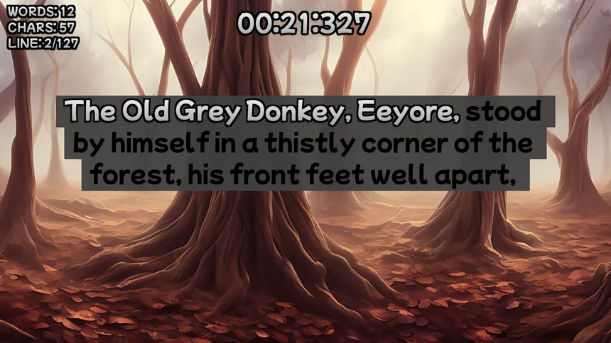 Скриншот 2 к игре Winnie-the-Pooh's book writing speedrunner