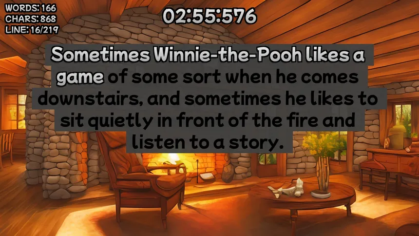 Скриншот 6 к игре Winnie-the-Pooh's book writing speedrunner