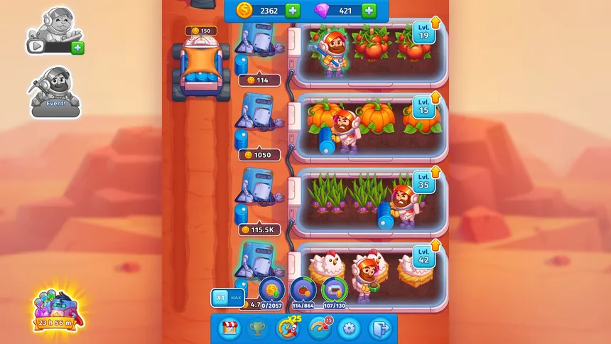 Скриншот 3 к игре Idle Mars -  Colony Simulator and Farming Tycoon