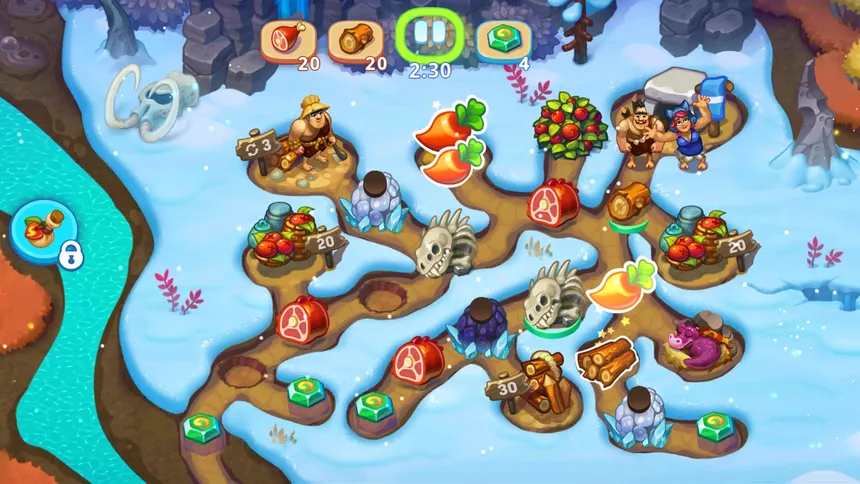 Скриншот 1 к игре Tribe Dash - Stone Age Time Management