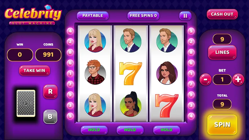 Скриншот 1 к игре Celebrity Slot Machine
