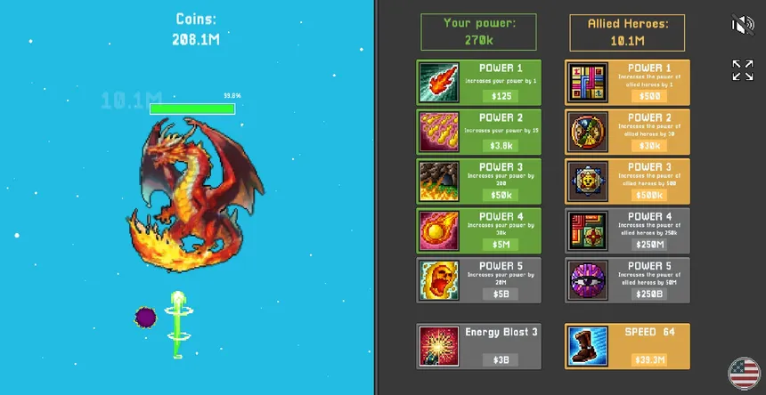 Скриншот 1 к игре Idle Dragon Clicker