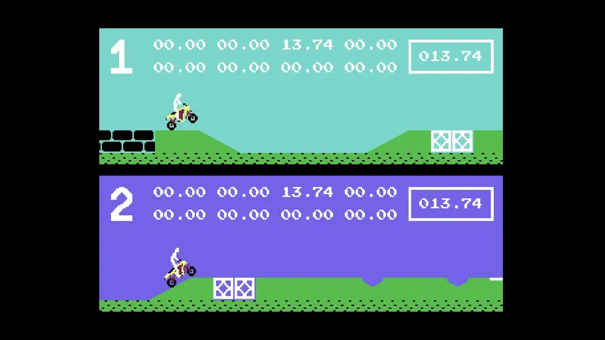 Скриншот 1 к игре Kikstart: Off-Road Simulator (C64/C128)
