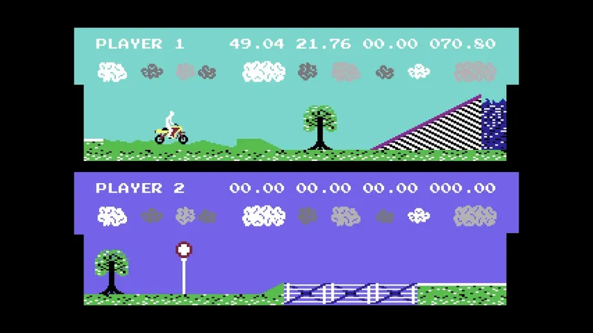 Скриншот 3 к игре Kikstart: Off-Road Simulator (C64/C128)