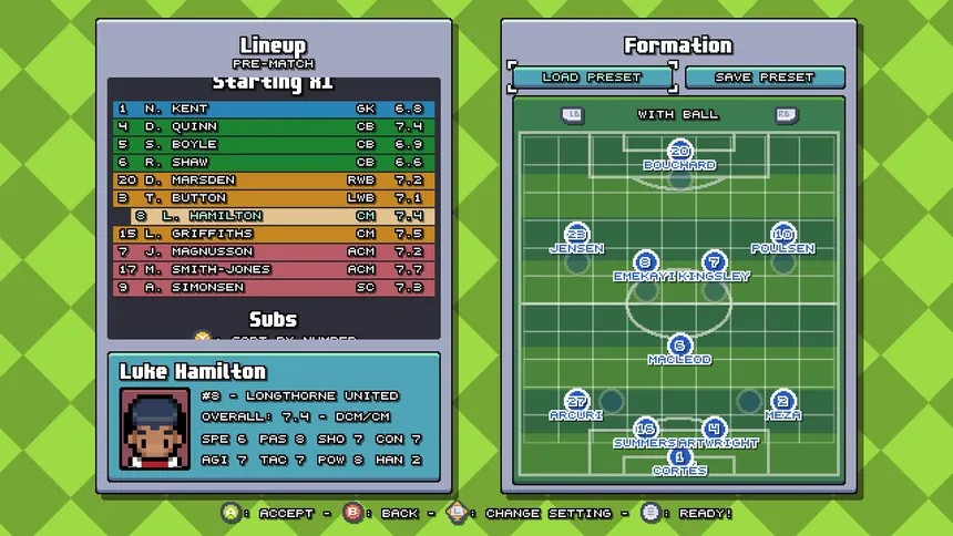 Скриншот 2 к игре Bang Average Football – Play, Manage, Create