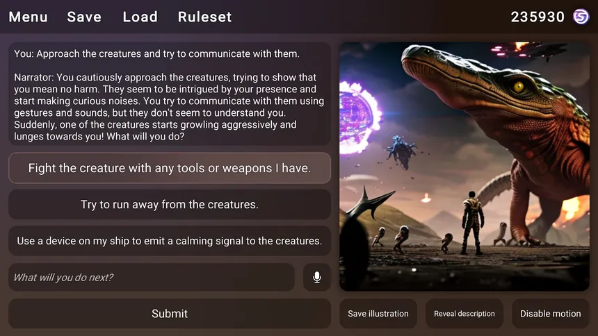 Скриншот 1 к игре DREAMIO: AI-Powered Adventures