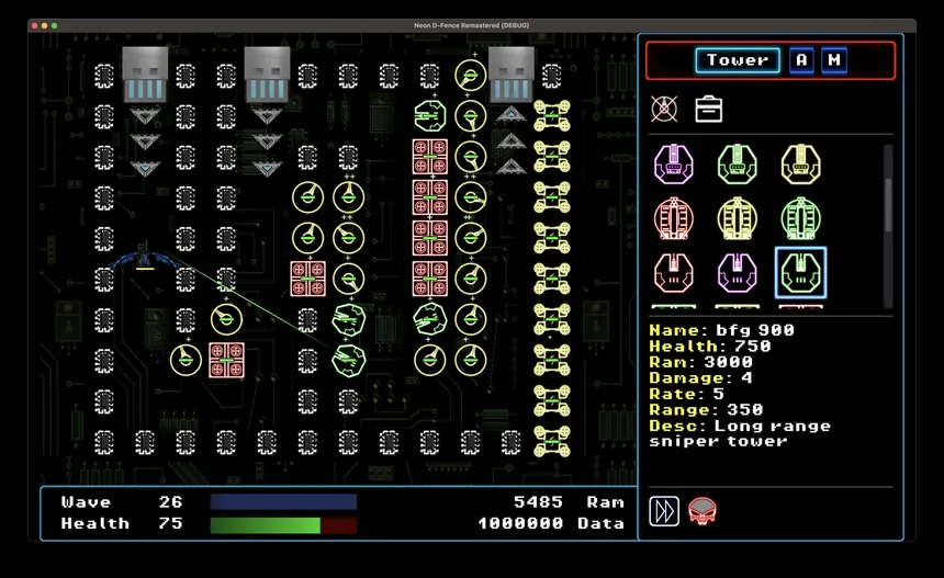 Скриншот 2 к игре Neon D-Fence Remaster