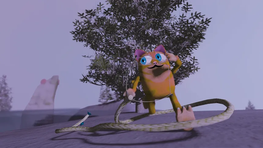 Скриншот 1 к игре Floppy Cat Bow Golf!