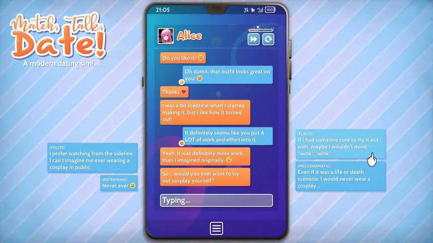 Скриншот 1 к игре Match, Talk, Date! - A modern dating sim!