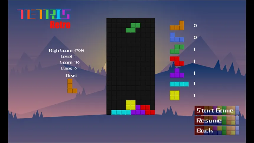 Скриншот 1 к игре Tetris-Retro