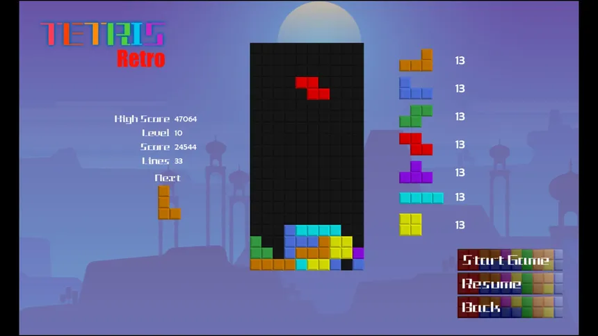 Скриншот 3 к игре Tetris-Retro