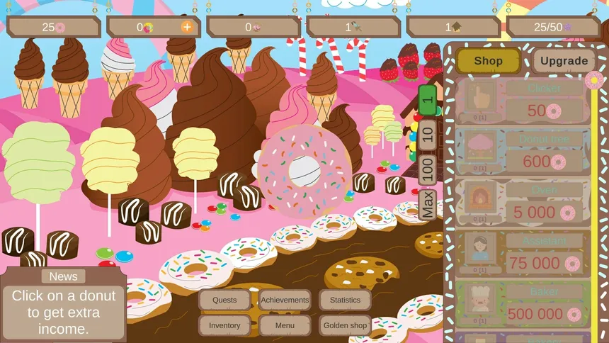 Скриншот 1 к игре Donut Land Clicker