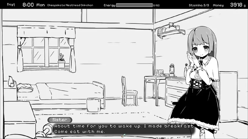 Скриншот 1 к игре Living With Sister: Monochrome Fantasy