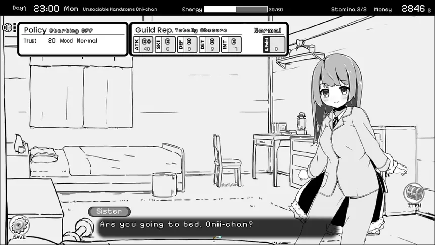 Скриншот 4 к игре Living With Sister: Monochrome Fantasy
