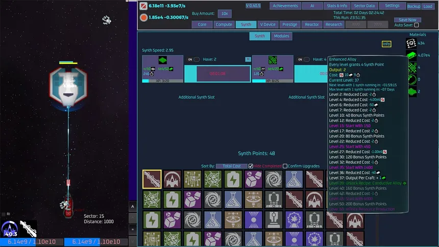 Скриншот 2 к игре Unnamed Space Idle