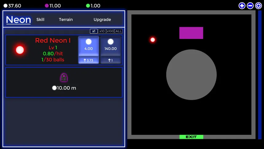 Скриншот 1 к игре Neon Idle