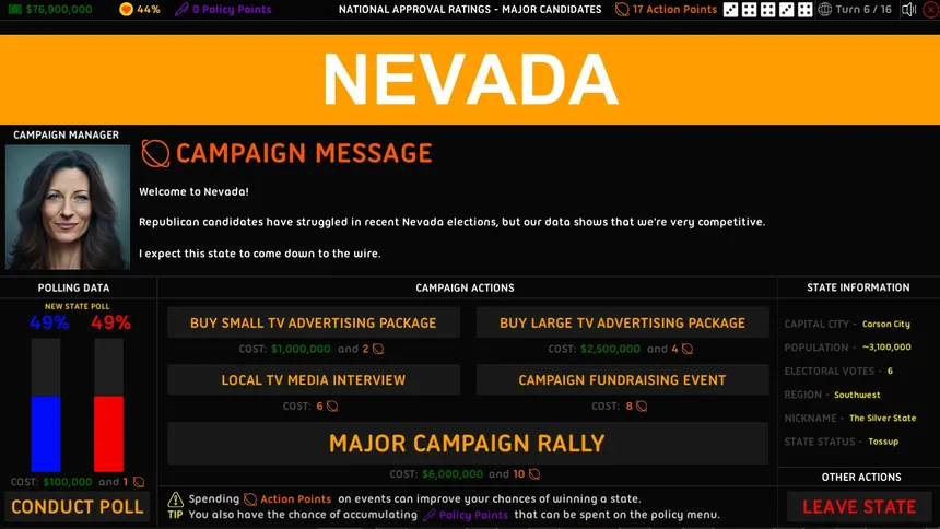 Скриншот 2 к игре 2024 U.S. Election Simulator