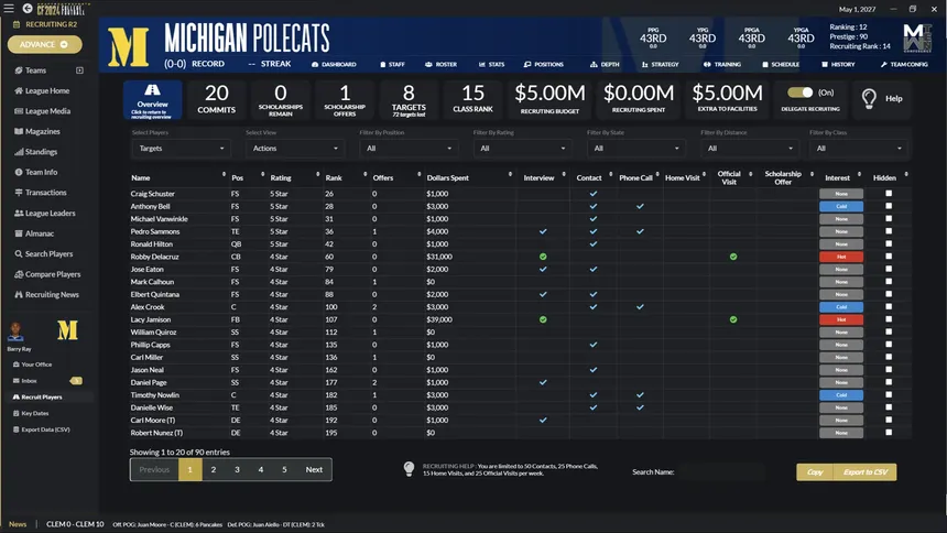 Скриншот 1 к игре Draft Day Sports: College Football 2024