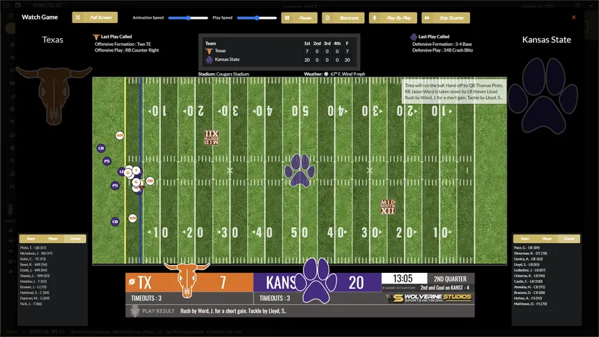 Скриншот 3 к игре Draft Day Sports: College Football 2024